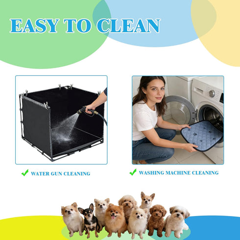 23.62"x23.62"x17.72",Portable Dog Pee Pad Holder Tray with Washable Pee Pad - Foldable Indoor Potty Station for Small