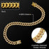 LEIFIDE Dog Chain Collar, Diamond Link 12 mm Wide Necklace for Small Medium Large Dogs Cats (Gold, AB Color, 12 Inch)