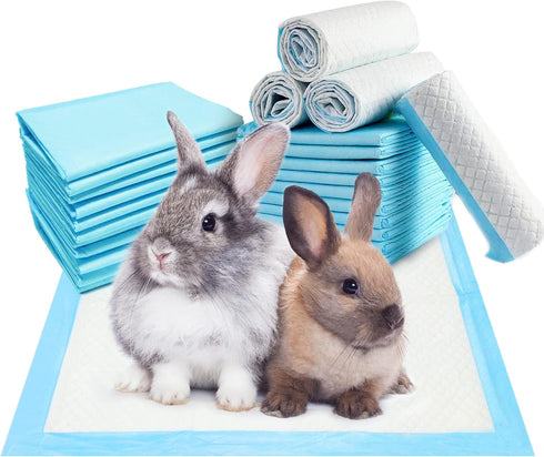 Tfwadmx 100 Pcs Rabbit Pee Pads Disposable Cage Liners Leak-Proof Super Absorbent