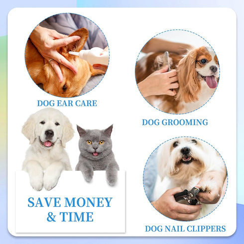 Dog Grooming Hammock for Nail Trimming, Pet Hammock for Small Dogs with Security Strap, Clippers, Nail File, and Comb