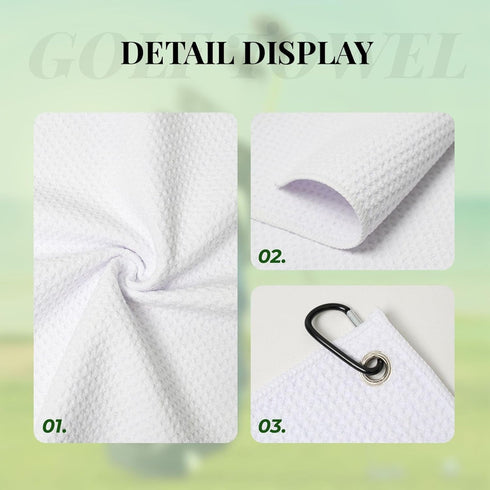 Zhbvncp 16x24 Inch Eggs Bacon Microfiber Golf Towel with Carabiner Clip, Absorbent Waffle Weave Towel for Golf Bags