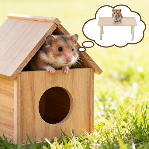 GEEHUA Wooden Hamster Platform, Hamster Play Wooden Platform Wood Stand Hamsters Cage Accessory for Hamsters Other