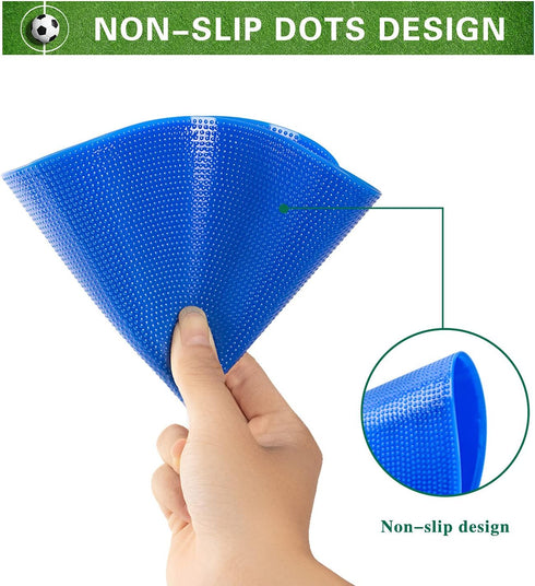 Spot Markers, 9 Inch Non Slip Rubber Floor Markers, Flat Field Cones for Soccer, Basketball, Sports Training