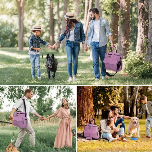 Set 2 2 1 Modoker Dog Food Tote Bag, Airline Approved Pet Gear Travel Portable Diaper Accessories Organizer with Food
