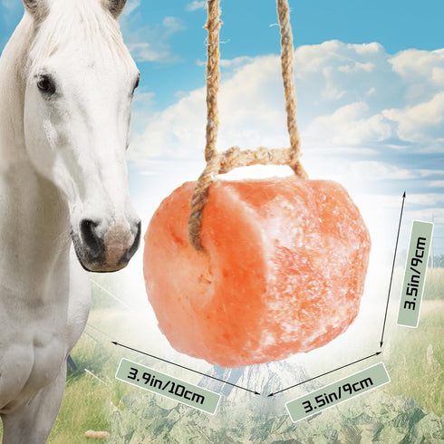 4.8-6.6 lb Himalayan Salt Lick On Rope for Horse Mineral Salt Block for Deer Natural Organic Intake Long Lasting