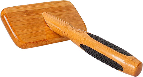 Bass Brushes Soft Slicker Pet Brush with Bamboo Handle and Rubber Grips for Grooming