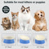 Bulldog Bowl Anti-Slip Dog Cat Dish, Detachable Rubber Pet Feeder, Tilted Base, Blue, 2 Cup