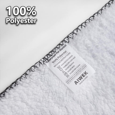 Waterproof Dog Blanket, Super Soft Warm Fluffy Pattern Printing Facecloth, Washable Outdoor Pet Blanket for Large Dogs