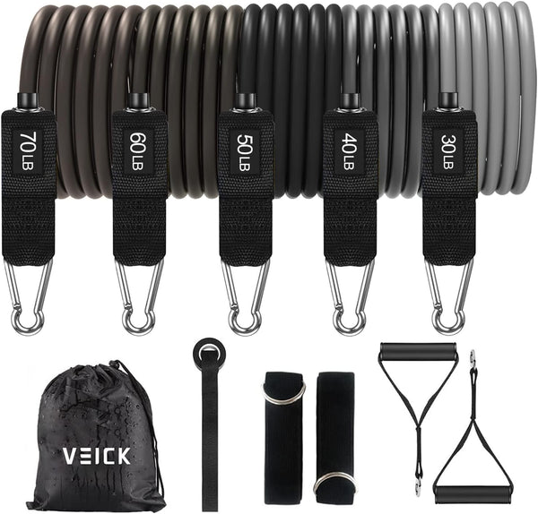 VEICK Resistance Bands, Workout Bands with Handles for Men and Women, Exercise Bands for Home Fitness