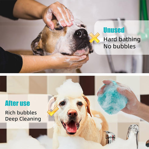 6Pcs Dog Bath Brush, Soft Silicone Pet Shampoo Massage Dispenser Grooming Shower Brush for Dogs and Cats