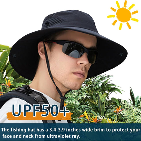 ZOORON Sun Hats for Men Women, Wide Brim UV Protection Boonie Hats