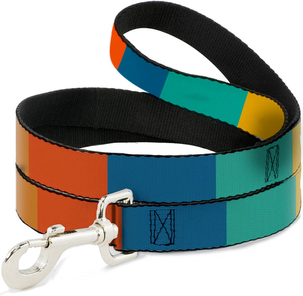 Buckle-Down Pet Leash, Dog Leash Summer Essentials Color Block 2, 4 Feet Long 1.0 Inch Wide