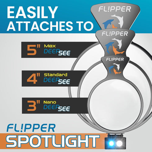 FL!PPER Flipper DeepSee MAGNIFIED Viewer for Fish Tank Aquarium with Rechargeable LED Spotlights