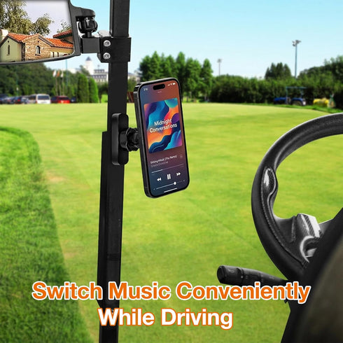 NOKINS 360 12/13/14/15/16/17 Magnetic Golf Cart Phone Holder, Strong Magnet Mount with Rotation, Compatible with iPhone