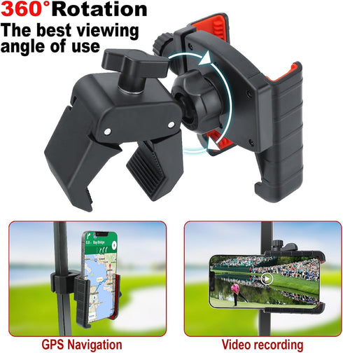 Golf Cart Phone Holder, Cell Phone Mount Compatible with EZGO/Club Car/Yamaha
