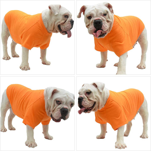 Lovelonglong Pet Clothing Dog Costumes, Basic Blank T-Shirt Tee Shirts for Medium Dogs, Orange XXL