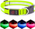 LED Dog Collar, Light Up Adjustable USB Rechargeable Safety Glowing Collars for Dogs (Medium, Green)