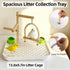 Dmnnlp 4 1 In Bird Playground Stan with Large Tray, Food Bowl, Wooden Bird Play Stand and Swing, Play Gym & Accessories