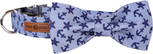 Lionet Paws Dog Collar with Bowtie, Adjustable Comfortable Summer Collar for Small to Large Dogs