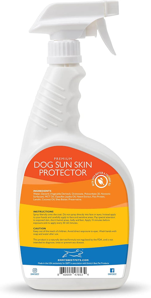 32 oz EBPP Dog Sunscreen Sun Skin Protector Spray fl - Safe for All Breeds with No Zinc Oxide - Pet Protection