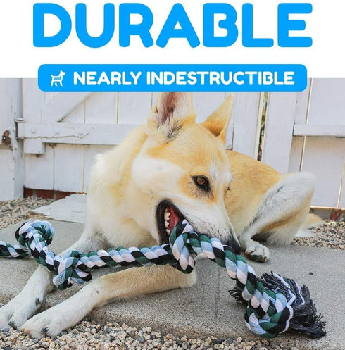Giant Dog Rope Chew Toys for Extra Large Dogs | 42 Inch, 6 Knot Tough Toy for Aggressive Chewers