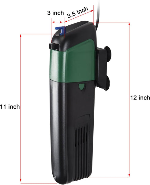 YADICO Aquarium Green Water Killer Filter Pump, 9W 200GPH for Fish and Plant Tank
