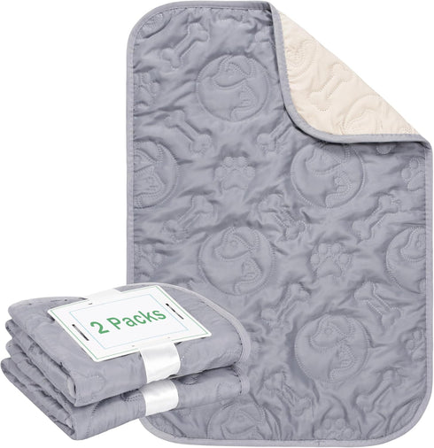 Kritter Planet Pack of 2 Waterproof Dog Bed Pad, Small Furniture Covers for Pets, Reversible Dog Mat, Couch Sofa Protector Mat for Puppy Cats 16 x 24 inch