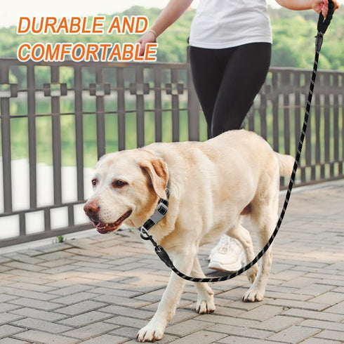 BARKBAY Dog Leashes for Large Dogs, Heavy Duty 2 PACK 5 FT with Comfortable Padded Handle, Highly Reflective Threads