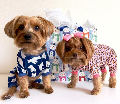 Fitwarm Leopard Dog Pajamas, Fleece Clothes for Small Dogs Girl, Pet Onesie, Cat Outfit, Pink, Small