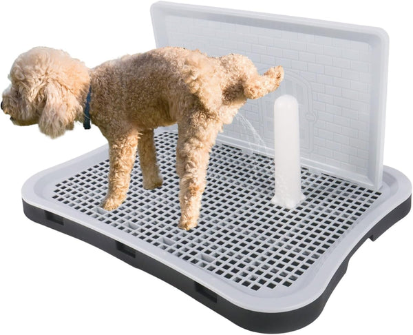 Dmnnlp Indoor Dog Potty Tray with Splash Guard, 20"x15.5"x1.4" Pee Pad Holder for