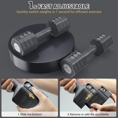 Sportneer Adjustable Dumbbells Hand Weights Set: 4 In 1 Free Weights 2lb 3lb 4lb 5lb for Men Women Home Gym Workout