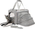Expandable Grey Cat Carrier - Small Dog Bag for Traveling, Bunny Rabbit Purse, TSA Airline Approved