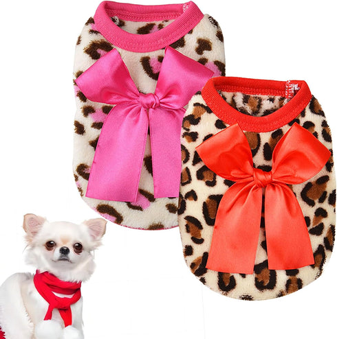 2 Pieces Chihuahua Sweater - Dog Sweater for Small Dogs, Teacup Clothes for Extra Small Dogs, Warm Winter Clothing (XS)