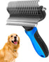 2 in 1 Undercoat Rake for Dogs, Dog Deshedding Brush for Large Dogs, Dematting Comb for Long Hair Cats