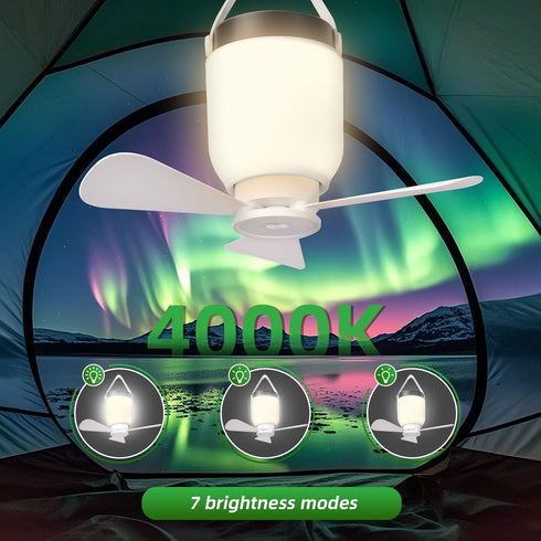 8000mAh HOYECHI Camping Accessories Fan with Light - Portable Rechargeable Tent Fan with Battery, Remote Control