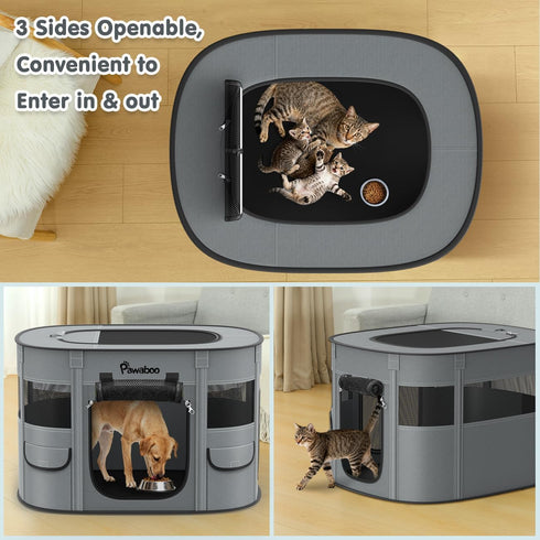600D Dog Playpen, Portable Pet Cat PlayPen, Oxford Dog Kennel Tent Crate, Waterproof&Breathable, Indoor Outdoor Travel