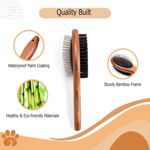Double-Sided Pet Slicker Brush for Dogs and Cats, Professional Grooming Comb for Shedding and Tangle Removal
