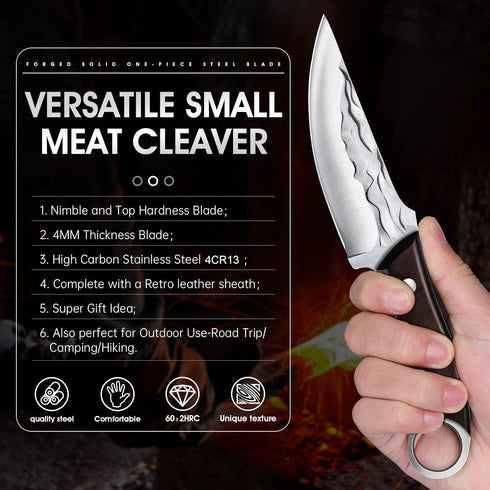 Fixed Blade Hunting Knife, 8.5-inch Bushcraft Survival Tactical Knife with Sheath and Non-Slip Ergonomic Handle for