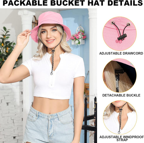 Womens Packable Waterproof Bucket Hat - Men UV Protection Sun Hat