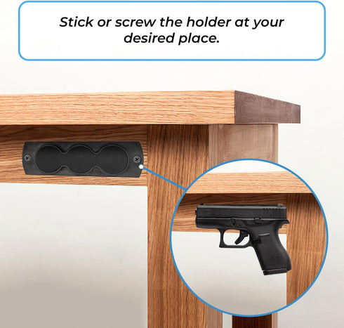 LORESO Tactical Pistol Magnetic Mount - Rubber Coated Holder for Handguns