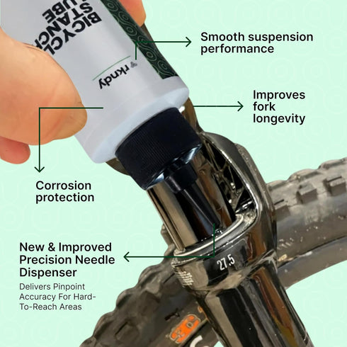 Fork Stanchion & Shock Lube - Premium Bicycle/Bike Suspension Lubricant for Eliminating Rust, Dirt, and Contaminants