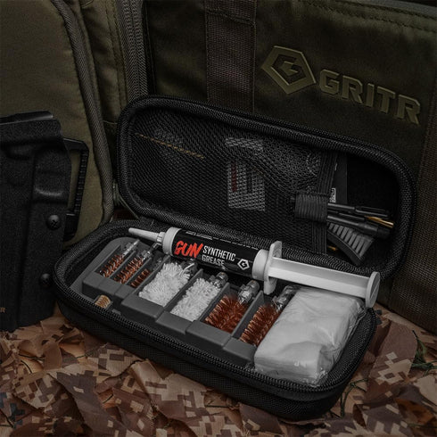 GRITR Universal Multi-Caliber Gun Cleaning Kit, 12 Ga/20 Ga/.22 Cal, Pistol, Rifle & Shotgun Supplies Set