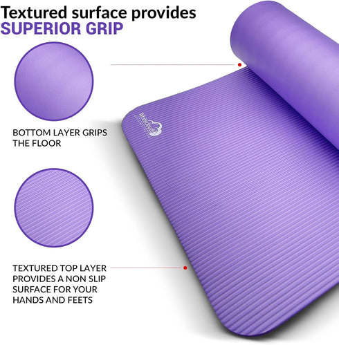 Yoga Kit - 7-Piece Yoga Mat Set for Home Workouts, Includes Thick Mat, Blocks, Strap, Towels & Carrying Bag