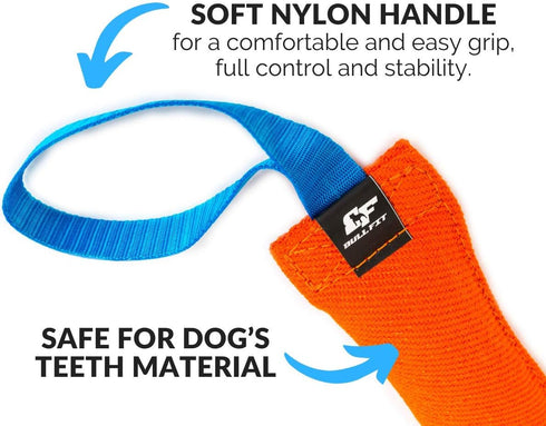 K9 Dog Bite Tug Toy, Durable Tear-Resistant French Linen, Perfect for Tug of War, Fetch & Puppy Training for Medium to