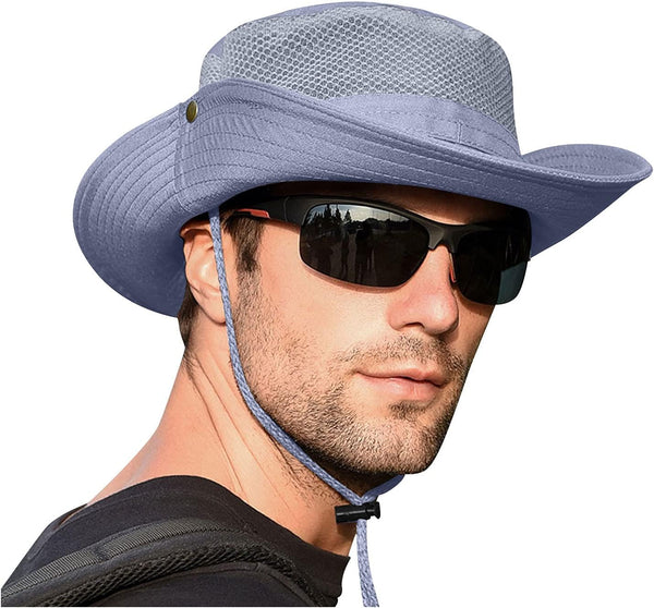 YOLAI Mountaineering Fishing Hat for Women Men Mesh Breathable Sun Hats Foldable Wide