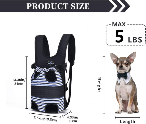 Pet Carrier Backpack, Adjustable Pet Front Dog Carrier for Traveling Hiking Camping, Legs Out Easy-Fit for Small Cats