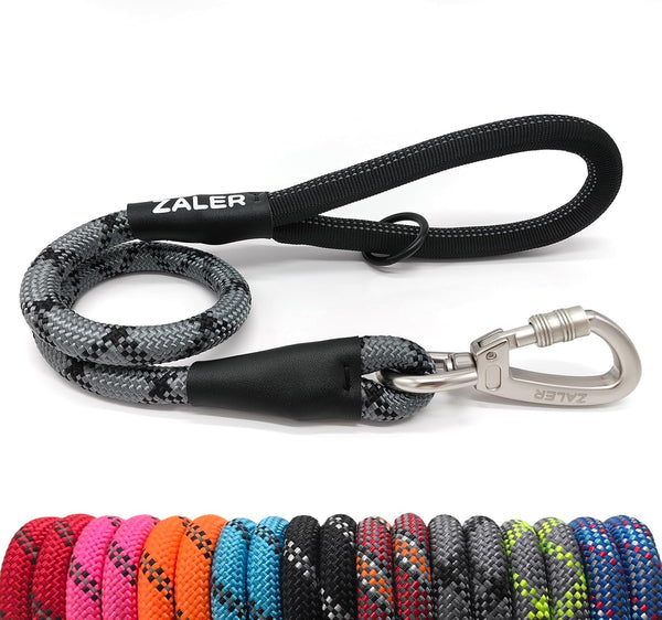 Short Dog Leash, 26 Inches Rope Traffic Leashes for Dogs, Reflective Lead with O-Ring, Heavy Duty for Large Medium