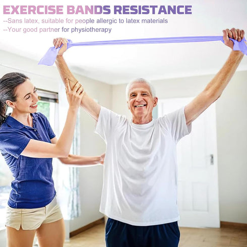 Resistance Bands Set, 5 Pcs Elastic Stretch Bands for Yoga Pilates Fitness Stretching Strength Training