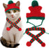Cat Christmas Costume, Knit Pet Hat and Holiday Scarf, Winter Cat Outfits