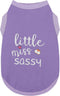 Dog Clothes Fashionable Sleeveless Pet Vest: 'Little Miss Sassy' Printed Cotton Dog Shirt, Purple 4XL for All Breeds